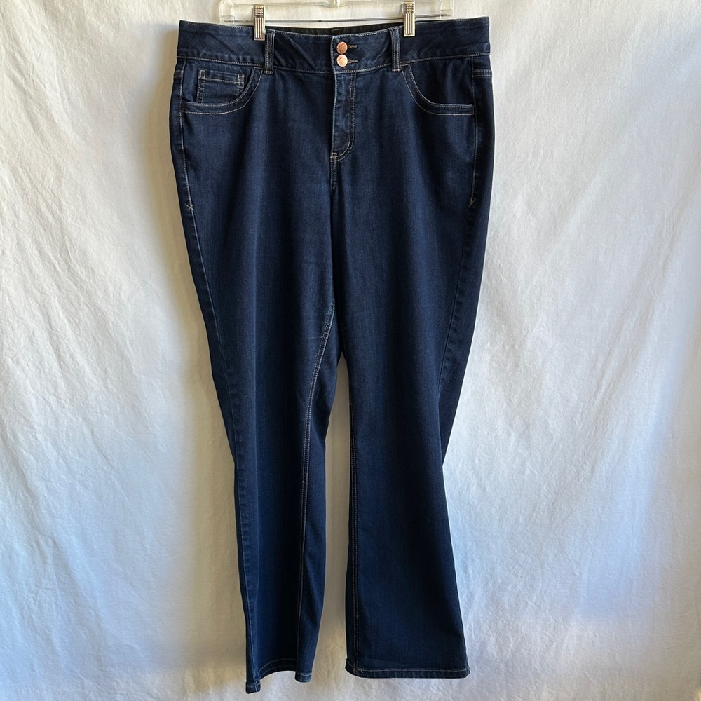Lane Bryant dark wash straight leg jeans, size 16